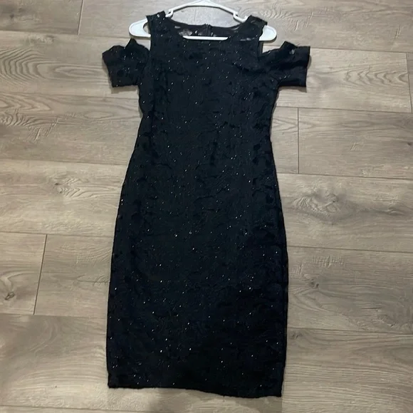 En Focus Studio Women's Black Lace Textured dress size 4 - Picture 1 of 9
